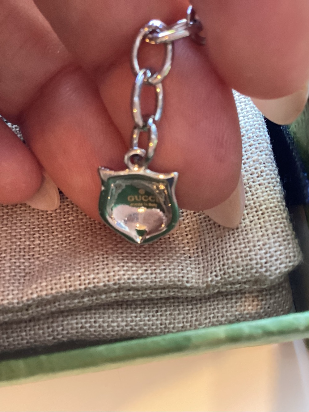 Gucci Silver Heart Lock and Curb Chain Bracelet - Picture 2 of 5
